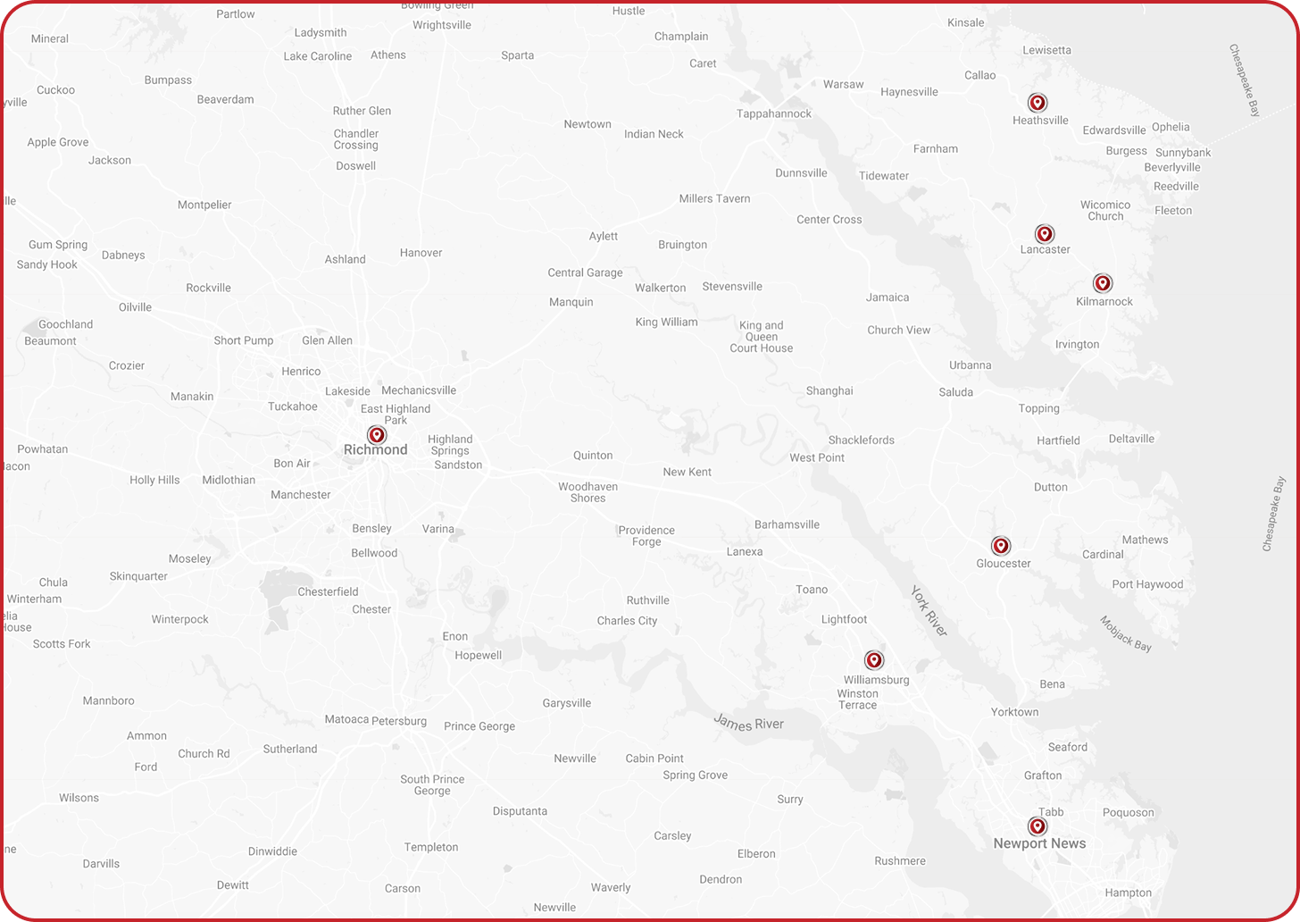 map of service areas